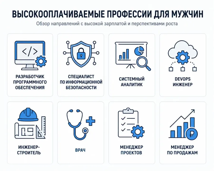 Высокооплачиваемые профессии для мужчин: обзор направлений
