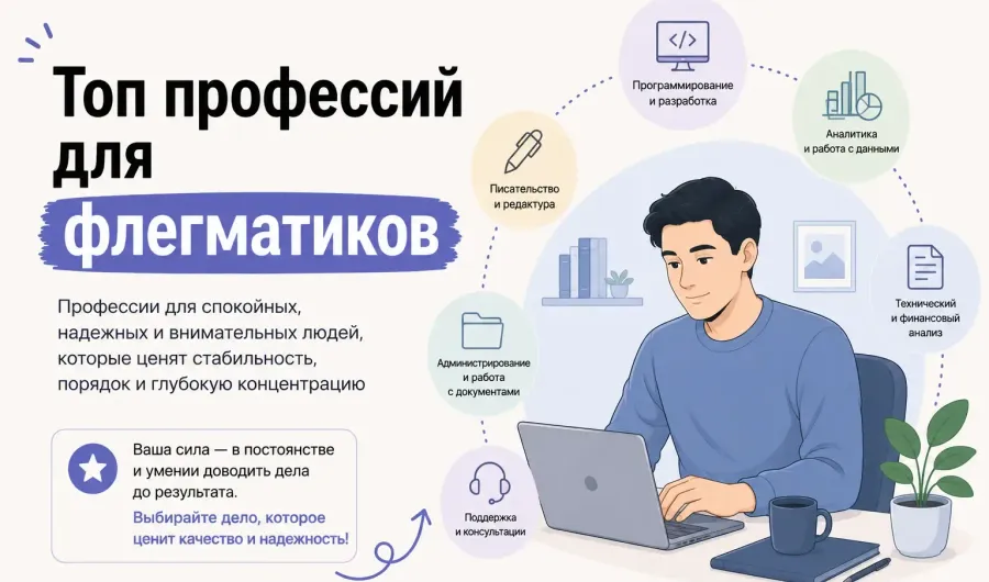 Топ-15 профессий для флегматиков: лучшие спокойные специальности Топ-15 профессий для флегматиков: лучшие спокойные специальности