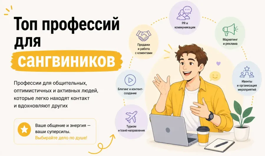Топ профессий для Сангвиников: какую специальность выбрать, чтобы получать удовольствие