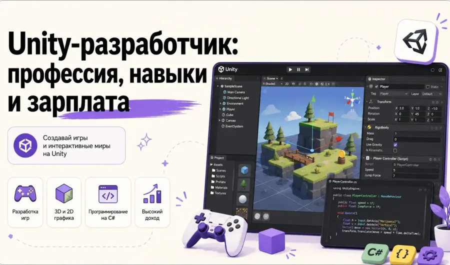 Unity-разработчик 2026: зарплаты, навыки и карьерные перспективы