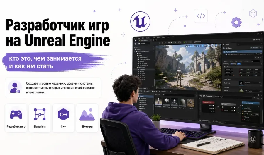Разработчик игр на Unreal Engine: кто это, чем занимается и как им стать Разработчик игр на Unreal Engine: кто это, чем занимается и как им стать