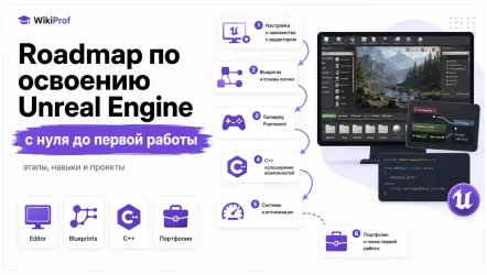 Roadmap по освоению Unreal Engine с нуля до первой работы
Roadmap по освоению Unreal Engine с нуля до первой работы