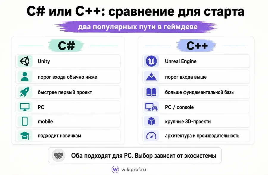 Сравнение C# и C++ для разработки игр