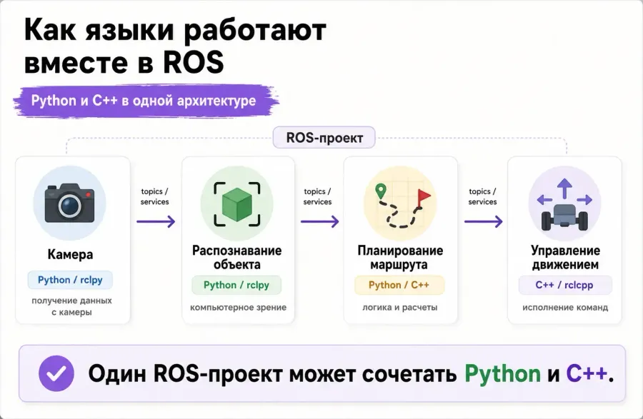 ros и языки программирования для роботов