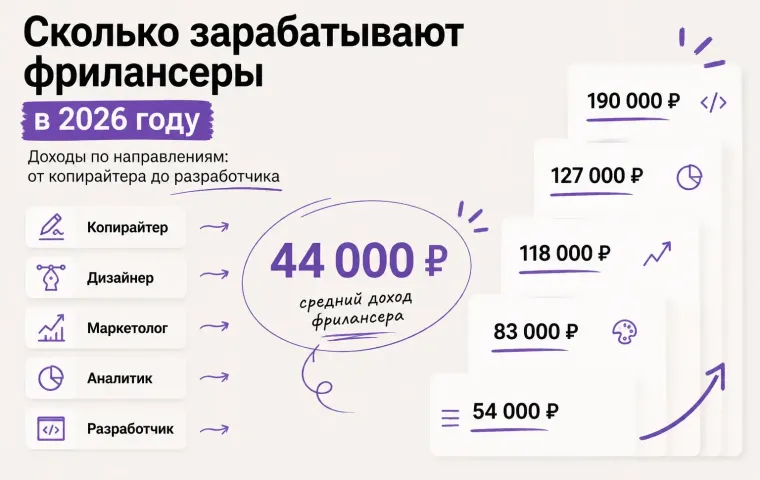 Сколько зарабатывают фрилансеры в 2026 году: доходы по направлениям